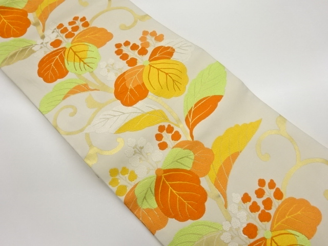 花葉模様織出し名古屋帯